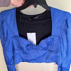 ZARA blue crop/blouse